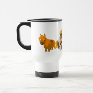 Twee Cartoon Ponies Commuter Mok