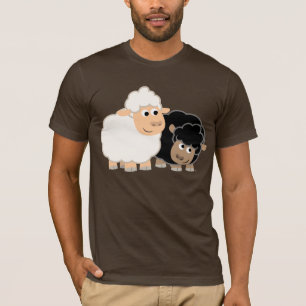 Twee Cartoon schaap T-shirt