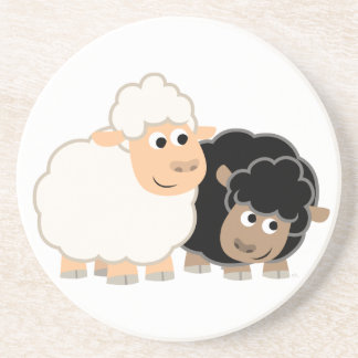 Twee Cartoon schapen Onderzetter