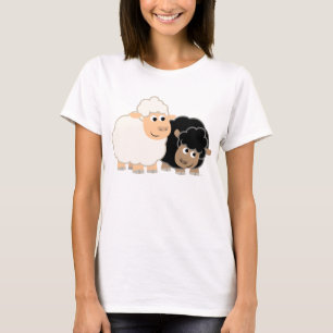 Twee Cartoon-schapen-T-Shirt T-shirt