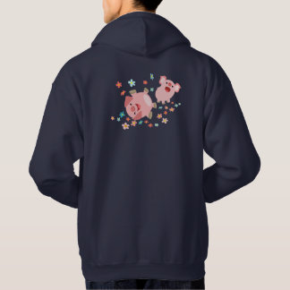 Twee Cartoon varkens in de lente Hoodie
