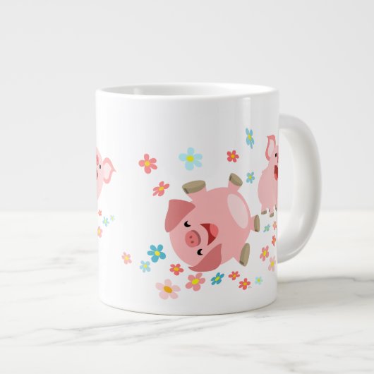 Twee Cartoon varkens in de lente van Jumbo Mok (Voorkant rechts)