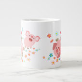 Twee Cartoon varkens in de lente van Jumbo Mok (Voorkant)