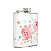 Twee Cartoon varkens in de lentekerlenmeyer Heupfles (Rechts)