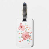 Twee Cartoon varkens in het voorjaar Bagagelabel (Achterkant verticaal)