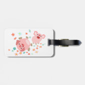 Twee Cartoon varkens in het voorjaar Bagagelabel (Achterkant horizontaal)