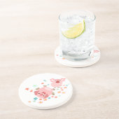 Twee Cartoon varkens in het voorjaar Onderzetter (Zijkant)