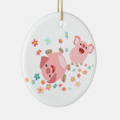 Twee Cartoon varkens in het voorjaar Ornament (Rechts)