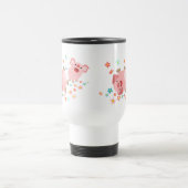 Twee Cartoon varkens in voorjaarscommuter-Mok Reisbeker (Center)