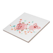 Twee Cartoon varkens in voorjaarsfase Tegel Tegeltje (Zijkant)