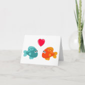 Twee Cartoon Vis Liefde Hart Generiek Elk Gebruik Kaart (Voorkant)