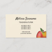 Twee Cartoons appels in rode en groene leraar/aann Visitekaartje (Achterkant)