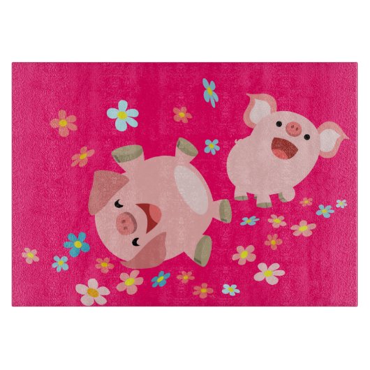 Twee Cartoons in het voorjaar van het snijvlak Snijplank (Voorkant)