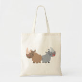 Twee Cartoons Rhinos Bag Tote Bag (Voorkant)