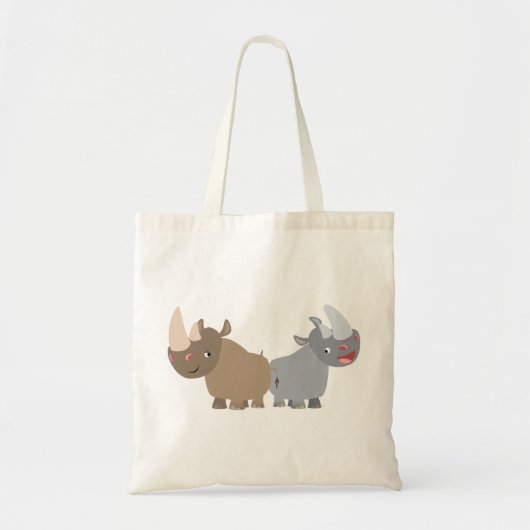 Twee Cartoons Rhinos Bag Tote Bag (Voorkant)