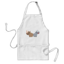 Twee Cartoons Rhinos Cooking Schort