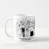 Twee Cartoons van het Bridegroom Theme. Koffiemok (Links)
