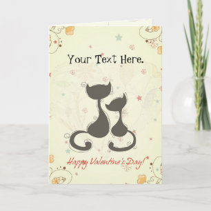Twee Cats Custom Valentijnsdag Card Feestdagen Kaart