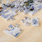 Twee Cavalier Spaniels op winterpad Legpuzzel (Zijkant)