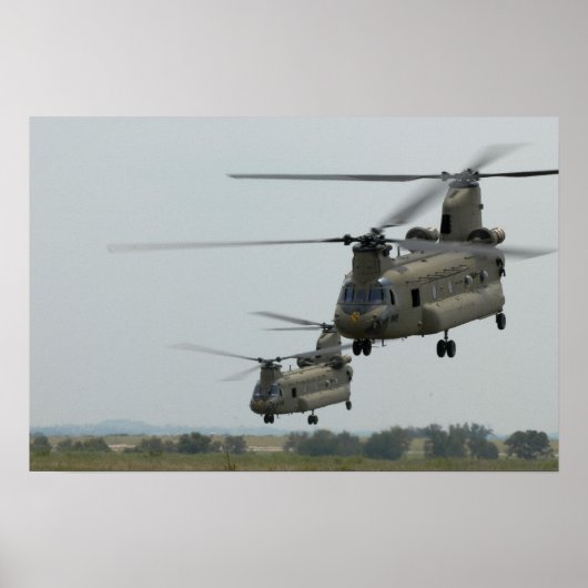 Twee CH-47 Chinese helikopters Poster (Voorkant)