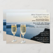 Twee Champagne Glasses Foto - Wedding Announding Kaart (Voorkant / Achterkant)