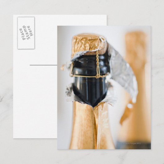 Twee champagneflessen briefkaart (Voorkant / Achterkant)