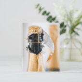 Twee champagneflessen briefkaart (Staand voorkant)