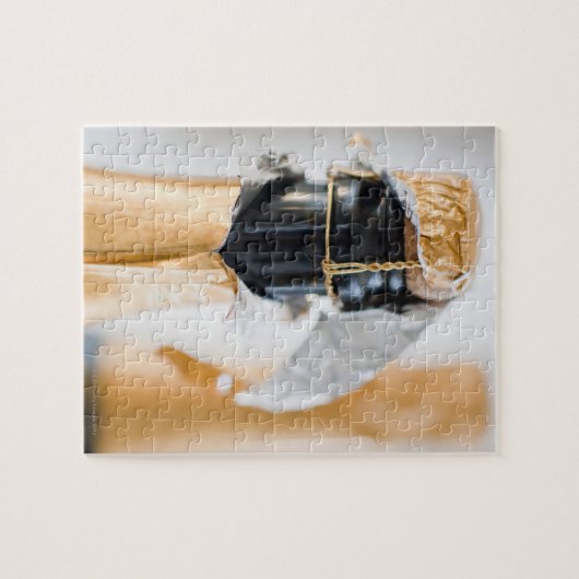 Twee champagneflessen legpuzzel (Horizontaal)