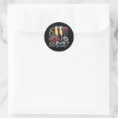 Twee champagneglazen, bruiloft ronde sticker (Tas)