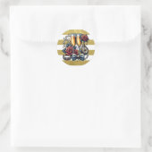 Twee champagneglazen, bruiloft ronde sticker (Tas)