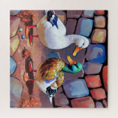 Twee charmante eenden legpuzzel (Horizontaal)