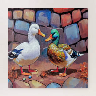 Twee charmante eenden legpuzzel