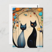 Twee charmante katten briefkaart (Voorkant / Achterkant)