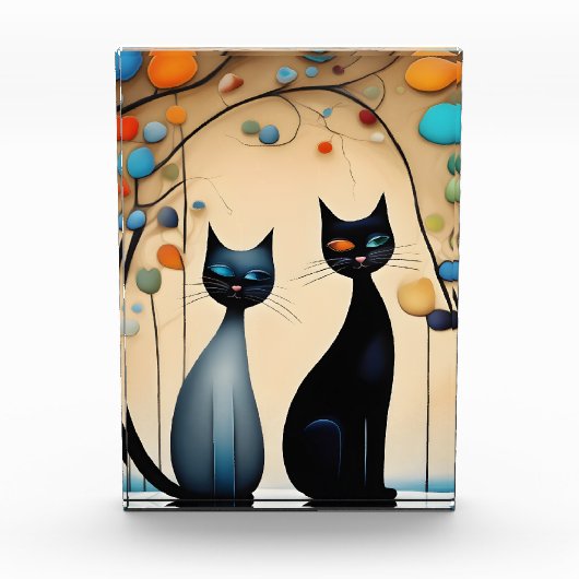 Twee charmante katten fotoblokken (Voorkant)