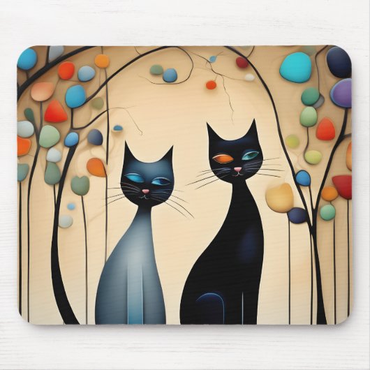 Twee charmante katten muismat (Voorkant)