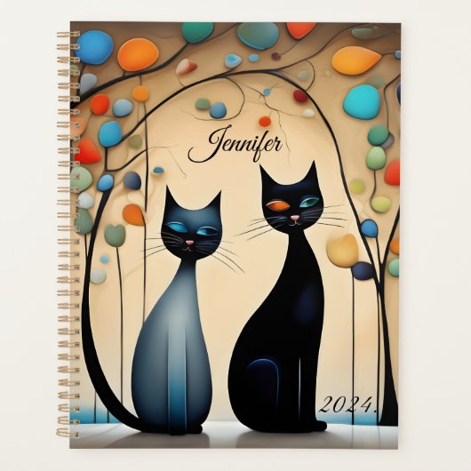 Twee charmante katten planner (Voorkant)