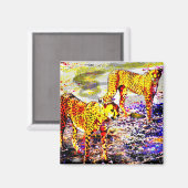 Twee Cheetahs Magneet (Voorkant / Achterkant)