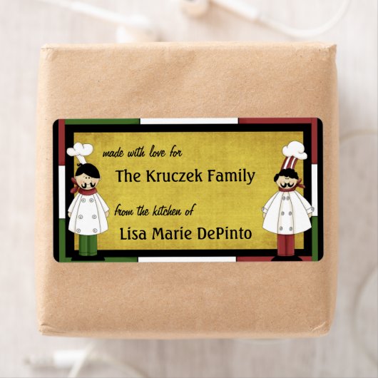 Twee chef-koks Eten Bereiding Labels (Insitu)