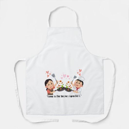 Twee chef-koks koken Schort -  minimalistische ret (Voorkant)