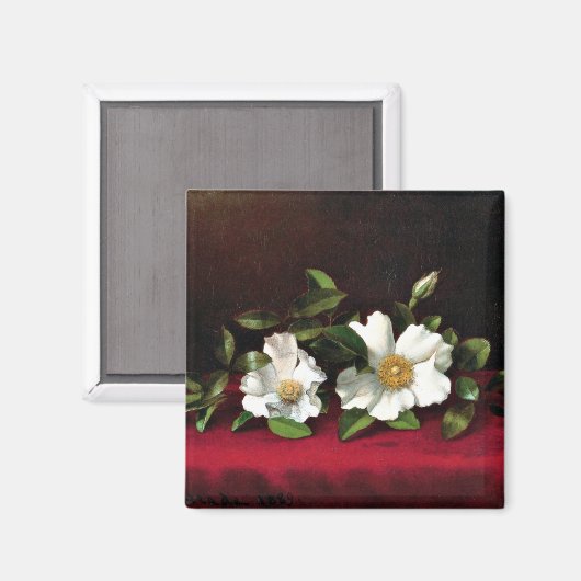 Twee Cherokee-Rozen op Red Velvet, Magneet (Voorkant / Achterkant)