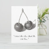 TWEE CHERRIA: POTLOOD: WEDINGINVITATIE KAART (Staand voorkant)