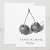 TWEE CHERRIA: POTLOOD: WEDINGINVITATIE KAART (Voorkant / Achterkant)