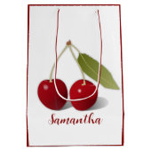 Twee Cherries Design Gift Bag Medium Cadeauzakje (Achterkant)