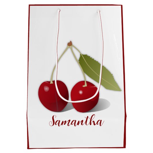 Twee Cherries Design Gift Bag Medium Cadeauzakje (Achterkant)
