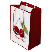 Twee Cherries Design Gift Bag Medium Cadeauzakje (Achterkant Gekanteld)