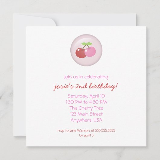 Twee Cherries Uitnodiging (Voorkant)