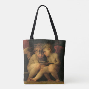 Twee cherubijnen lezend van Rosso Fiorentino, enge Tote Bag