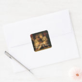 Twee Cherubs Lezen van Rosso Fiorentino Bookplate Vierkante Sticker (Envelop)