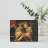 Twee Cherubs Lezing door Rosso Fiorentino, Angels Briefkaart (Staand voorkant)