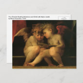 Twee Cherubs Lezing door Rosso Fiorentino, Angels Briefkaart (Voorkant / Achterkant)